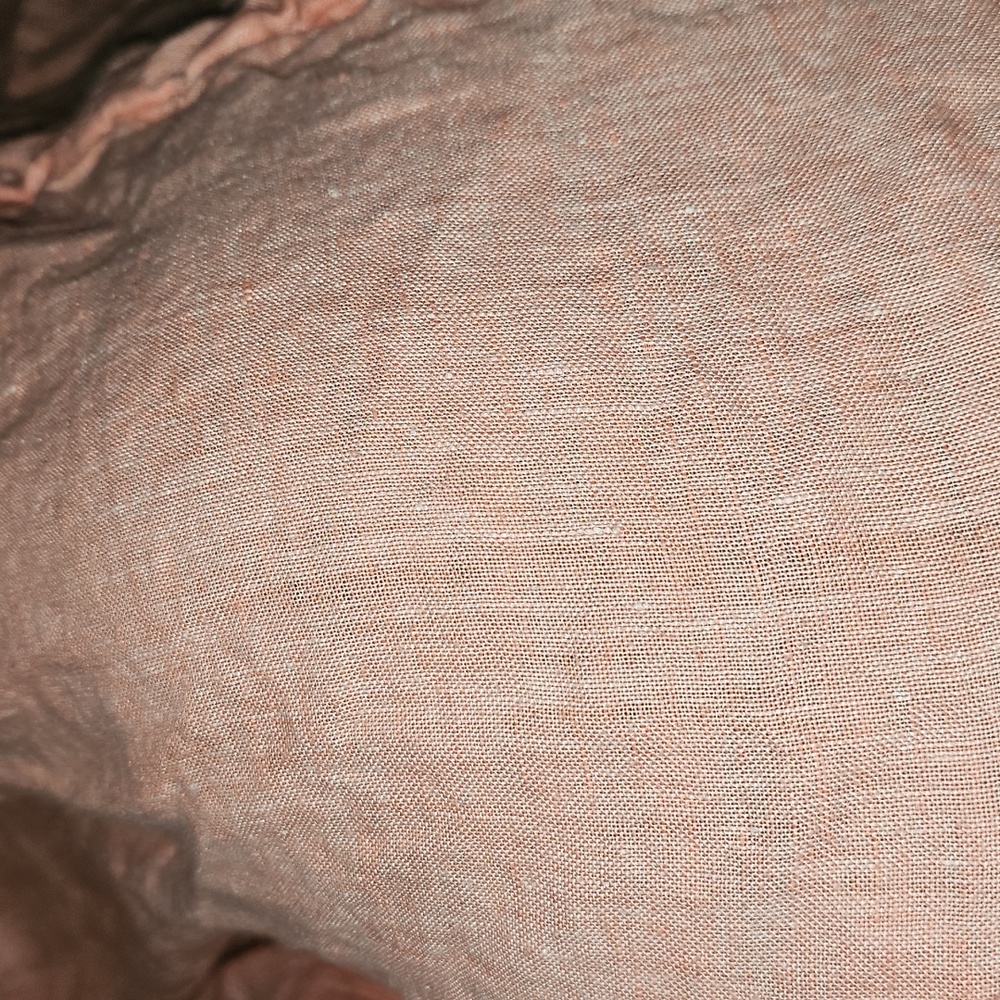 Final $! Anthropologie Harmony Hemp Salmon Pink King Duvet - Picture 8 of 11